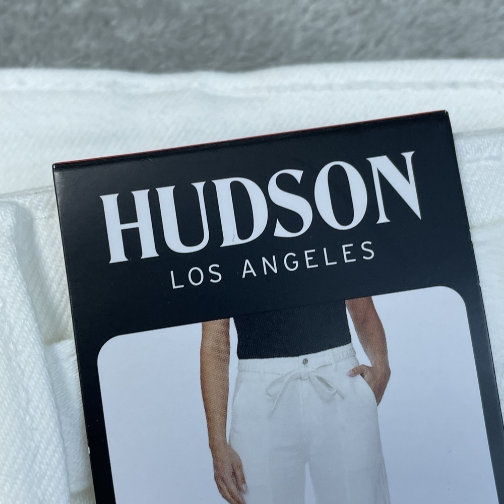 Hudson Women's 8/29 Wide Leg Belted Jeans Cream e0301 - Picture 2 of 8